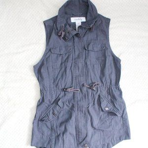 Sebby Women's Jacket Gray Size Small Vest Pocket-F